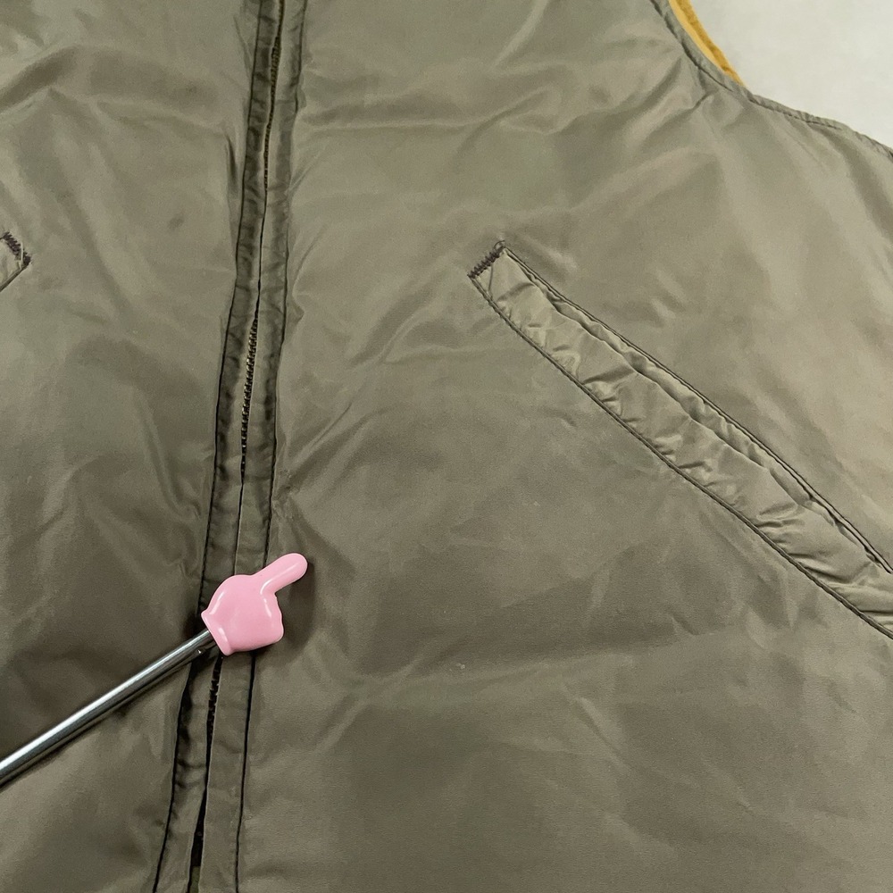 Vintage 1960s Eddie Bauer Goose Down Vest Olive Green Talon Zipper Gusset - Picture 12 of 14